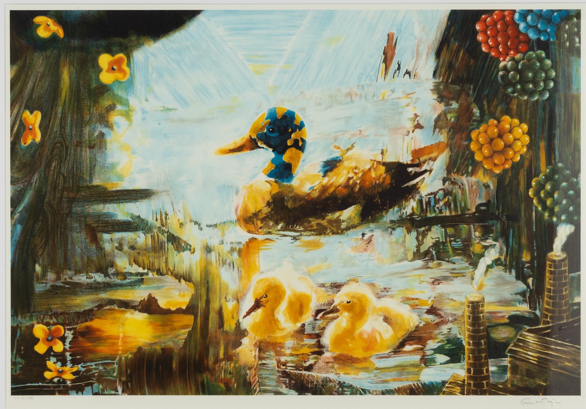 Artwork by Ernst Billgren, And tänker på världen, Made of colour lithograph