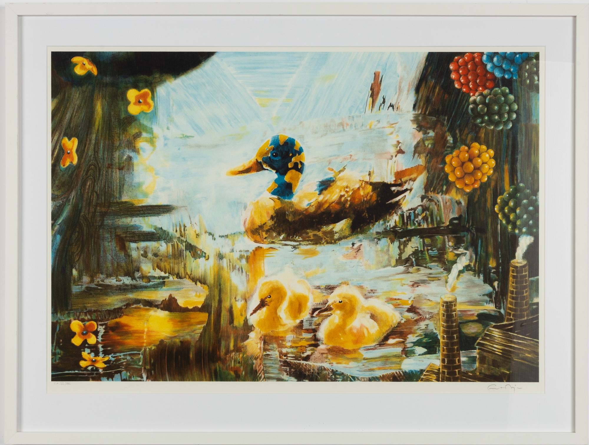 Artwork by Ernst Billgren, And tänker på världen, Made of colour lithograph