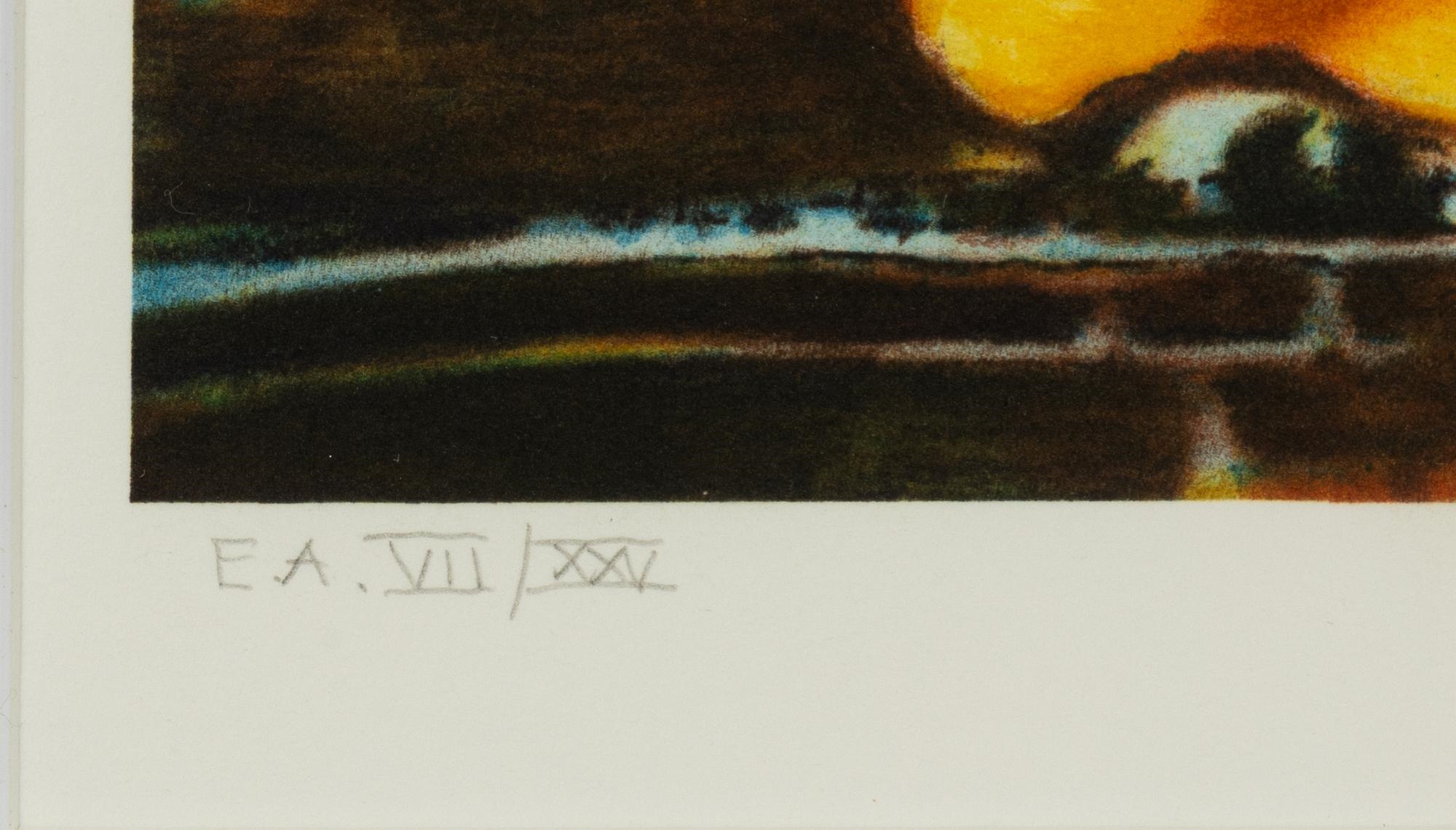 Artwork by Ernst Billgren, And tänker på världen, Made of colour lithograph