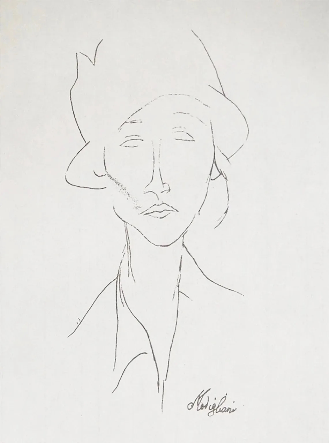 Amedeo Modigliani | Portrait of a Woman with a Hat (1981) | MutualArt