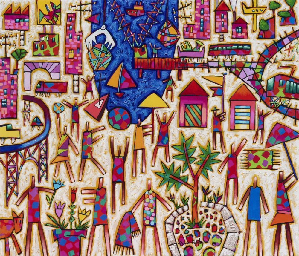 Artwork by Bruce Earles, Factory Fish Day, Made of archival pigment print