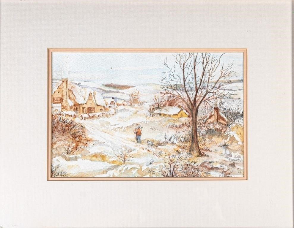 Artwork by Denise Martel, WINTER SCENE, Made of Watercolour and pencil on paper
