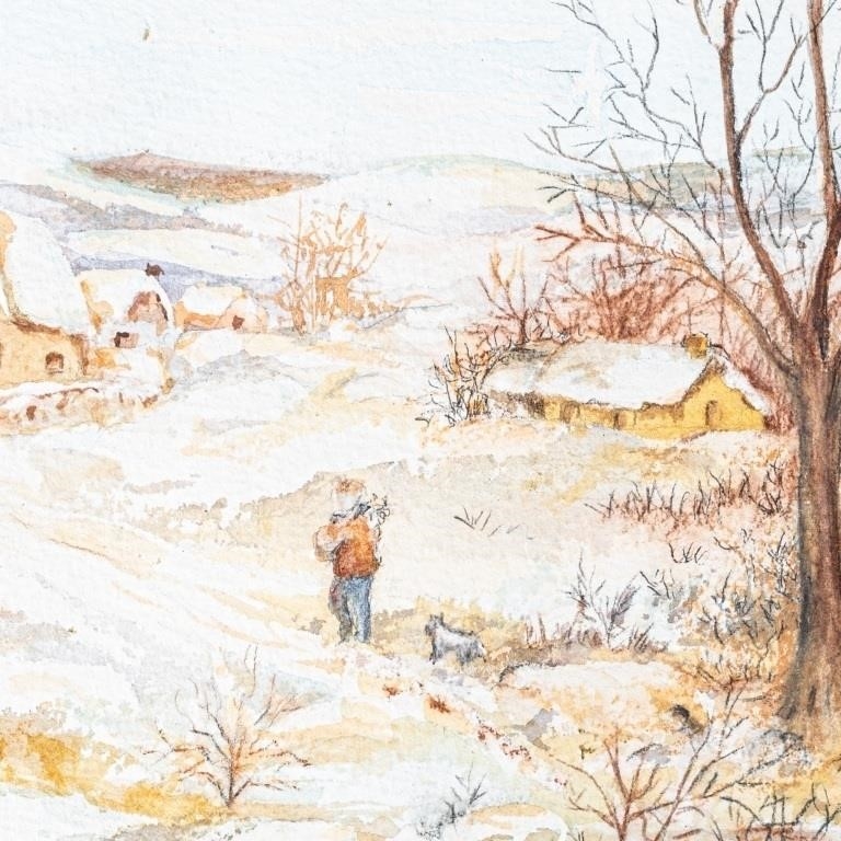 Artwork by Denise Martel, WINTER SCENE, Made of Watercolour and pencil on paper
