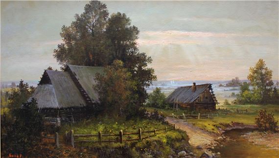 Landscape, canvas/oil, 35x60 cm by Aleksandrs Belovs