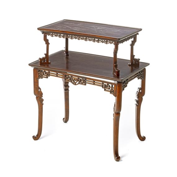 GABRIEL VIARDOT (1830-1906) (Attribution) - Chinoiserie / Japonism Tea table by Gabriel Viardot, 19th century