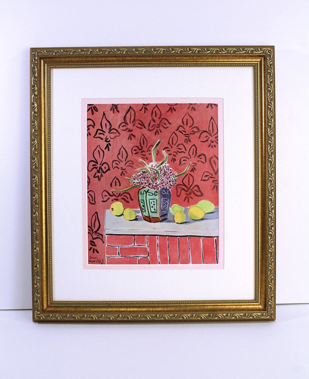 Artwork by Henri Matisse, Lemons On Pink Fleur De Lis Background (Citrons Sur Fond Rose Fleurdelise, Made of Color heliogravure