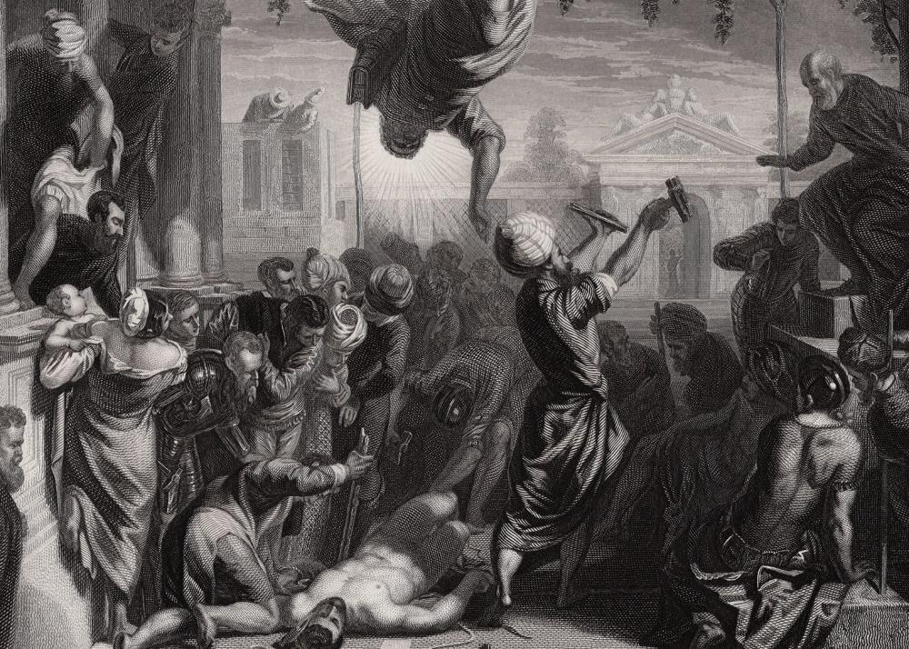 Artwork by Jacopo Tintoretto, Johann Andreas Fleischmann, Martyrdom of a Slave, Made of Antique engraving on wove paper
