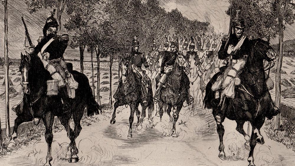 Artwork by Auguste Lançon, Cavalry, Made of Copper plate etching on laid paper