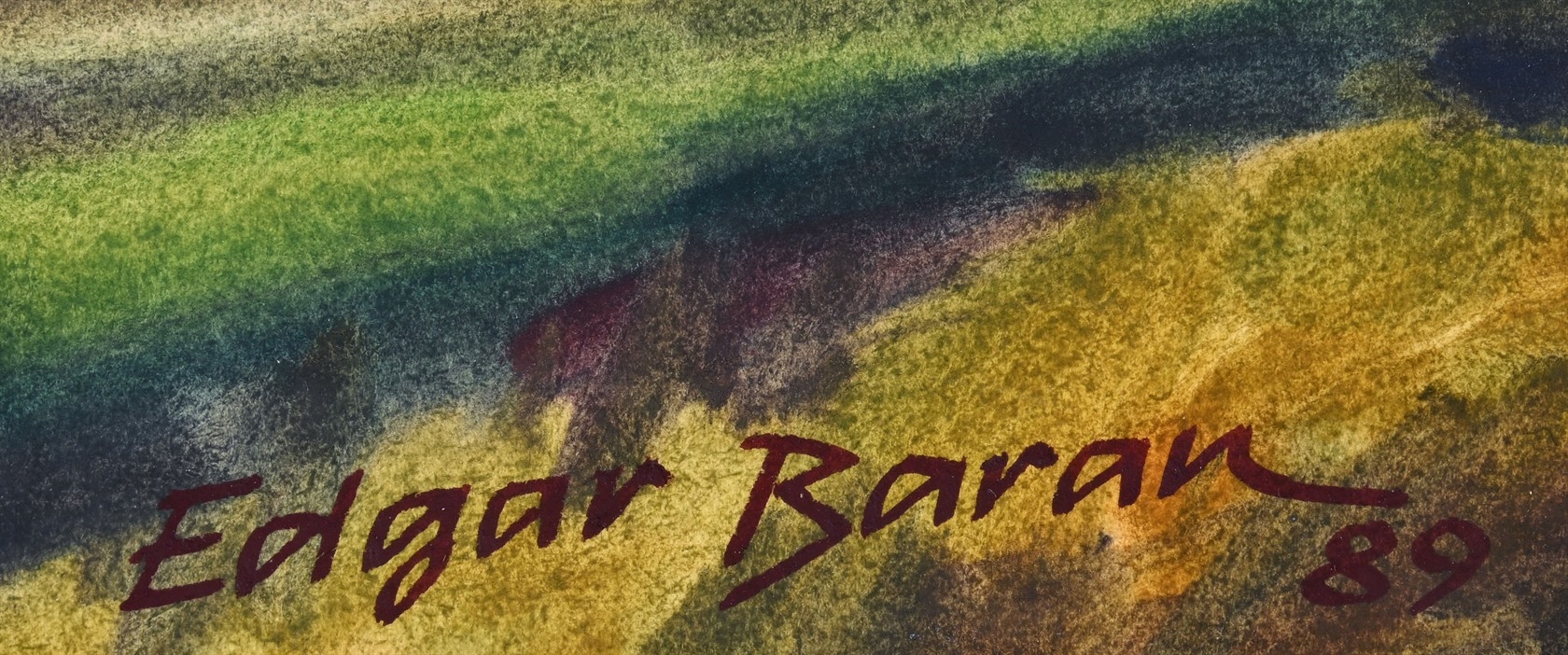 Artwork by Edgar Baran, Údolí k Stanislavicím, Made of Technika: Kvaš - akvarel