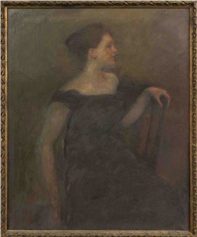 GroÃes Portrait seiner Gattin im Profil - Fritz Rhein