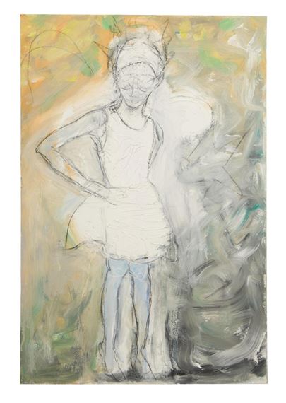 Lady in White Dress by Ellen Lyle Morehouse, 20th c.