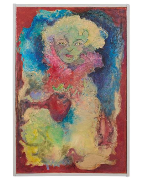 Self-Portrait with an Apple and Pigeon by Ellen Lyle Morehouse