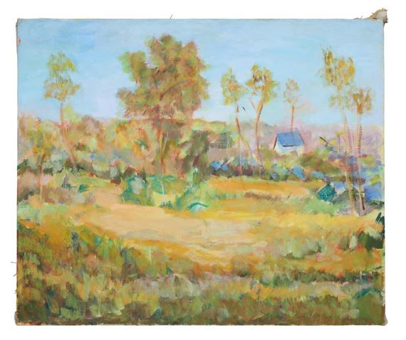 Southern Landscape with Cabin by Ellen Lyle Morehouse, 20th c.