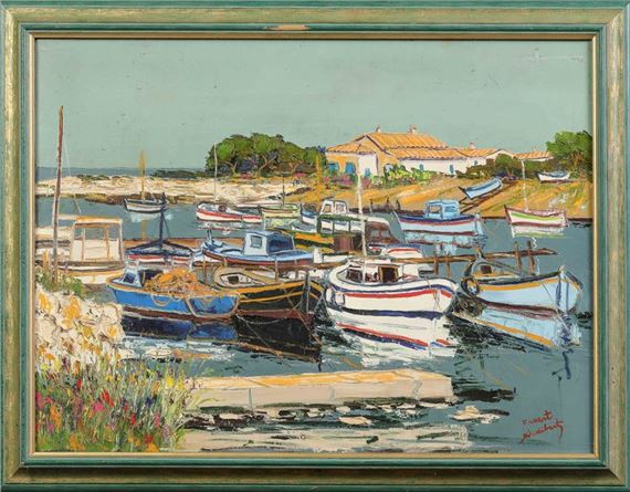 Petit port sur la Cote bleue by Ernest Audibert