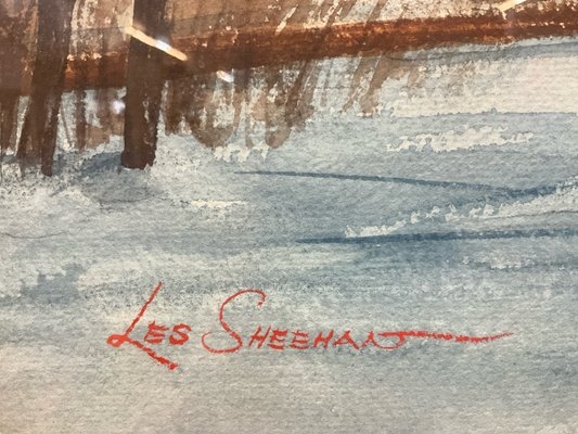Artwork by Les Sheehan, Les Sheehan, Snowy Watercolor Landscape, Made of Watercolor on paper