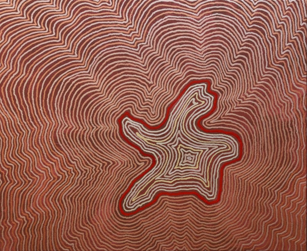 Artwork by Robby Wirramanda, Walpa- Walking on Country, Made of Acrylic on linen