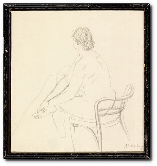 195. Sedící akt (vystaveno v Mánesu - Malina Miloš