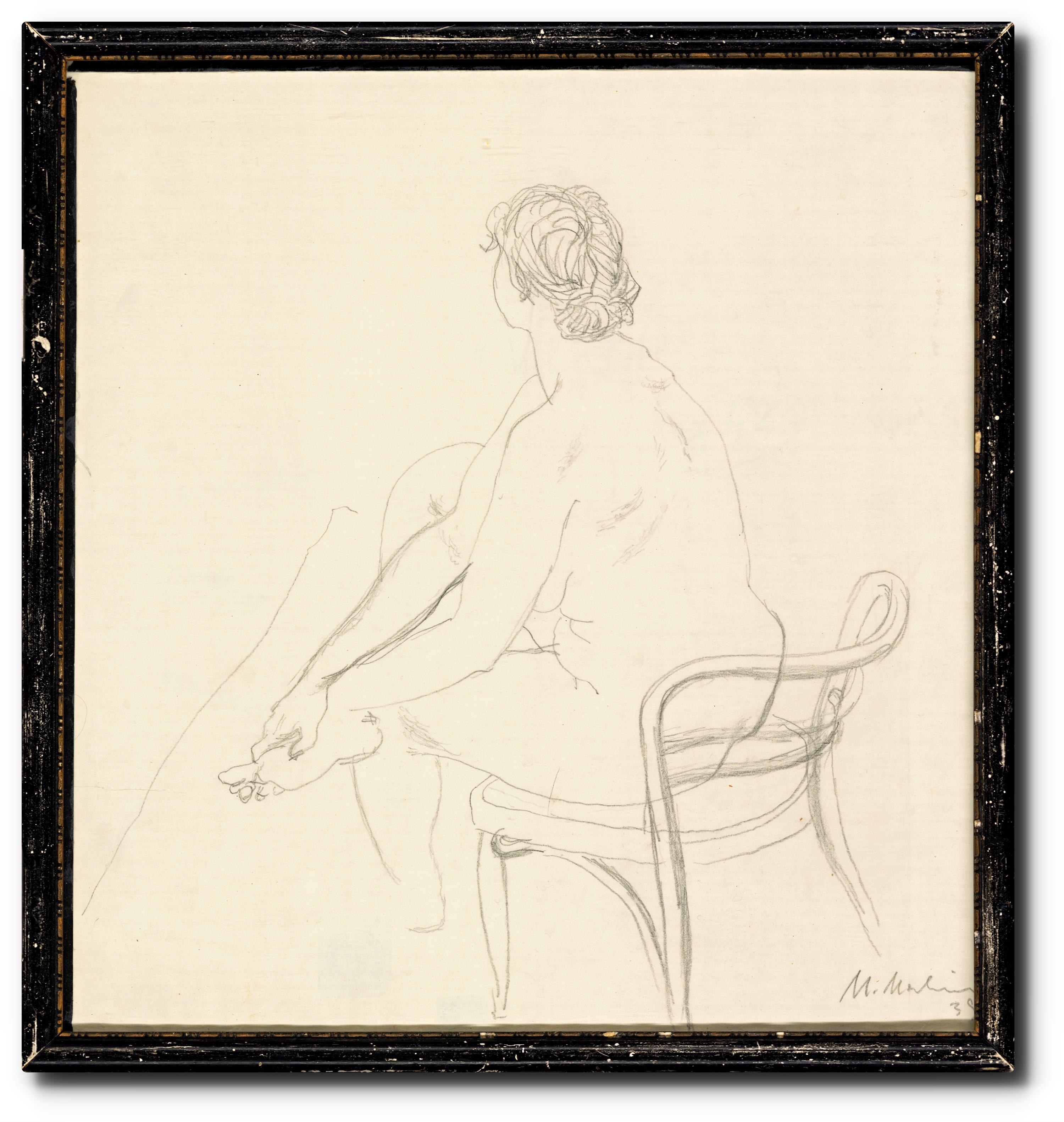 Artwork by Malina Miloš, 195. Sedící akt (vystaveno v Mánesu, Made of drawing