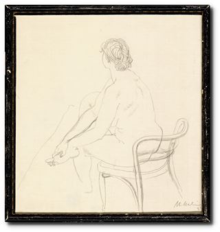 195. Sedící akt (vystaveno v Mánesu - Malina Miloš