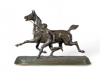 Horse and Groom Trotting - Arthur Marie Gabriel Comte du Passage