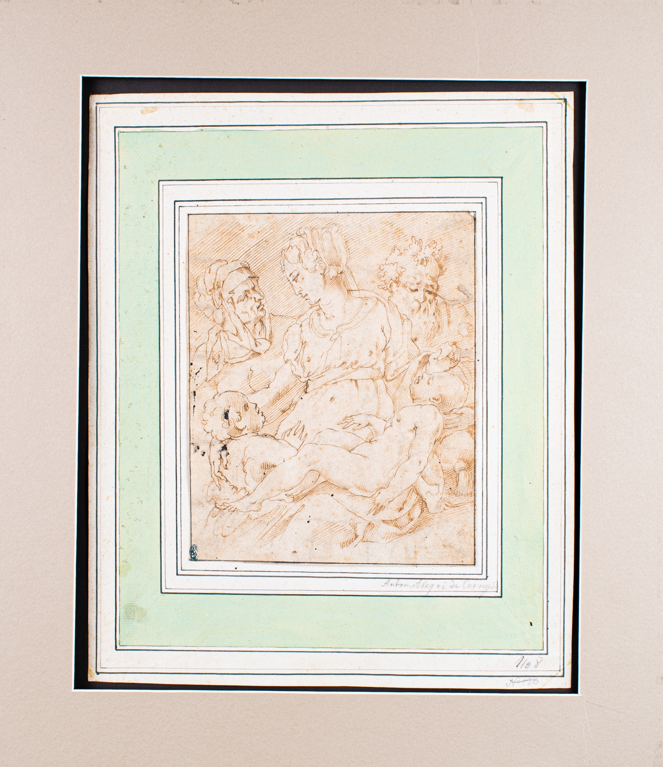 Artwork by Giorgio Vasari, Madonna and Child with John the Baptist, Made of Pen and brown ink on paper