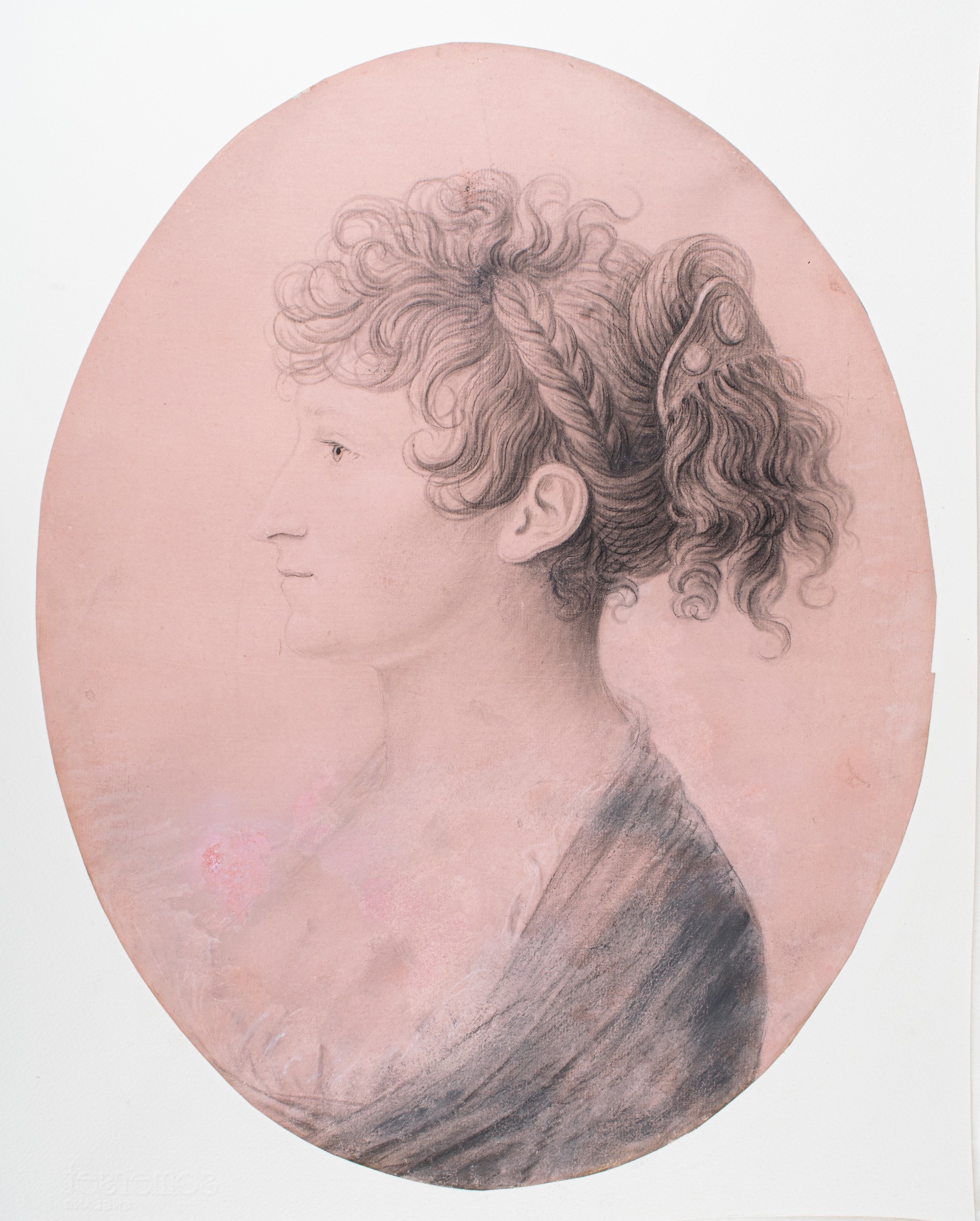 Artwork by Charles-Balthazar-Julien Fevret de Saint-Memin, A pair of oval portraits, Made of Black and white chalk on prepared paper