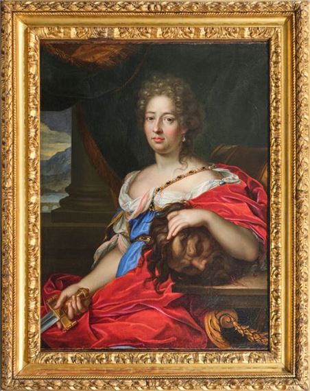 Portrait of a woman as Judith with the head of Holofernes by Gabriel Revel, 1688