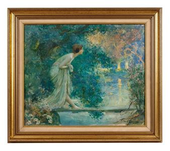 L'attente au clair d'eau by Paul Albert Laurens