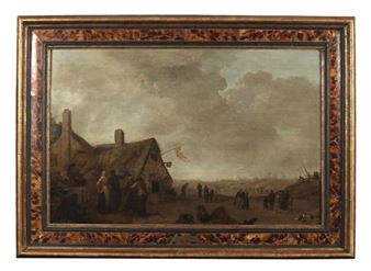 Village revelry near an inn - Pieter de Bloot