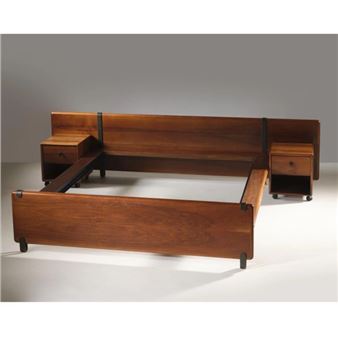 WOODEN BED, METAL DETAILS - Fabio Lenci