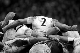 La mêlée de l'équipe d'Angleterre au stade de Twickenham lors du match Angleterre - France du Tournoi des Six nations, le 26 février 2011. - Michel Birot