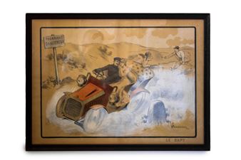 'Le Rapt,' hand painted lithograph by H. Arenegol, circa 1906 - H. Armengol