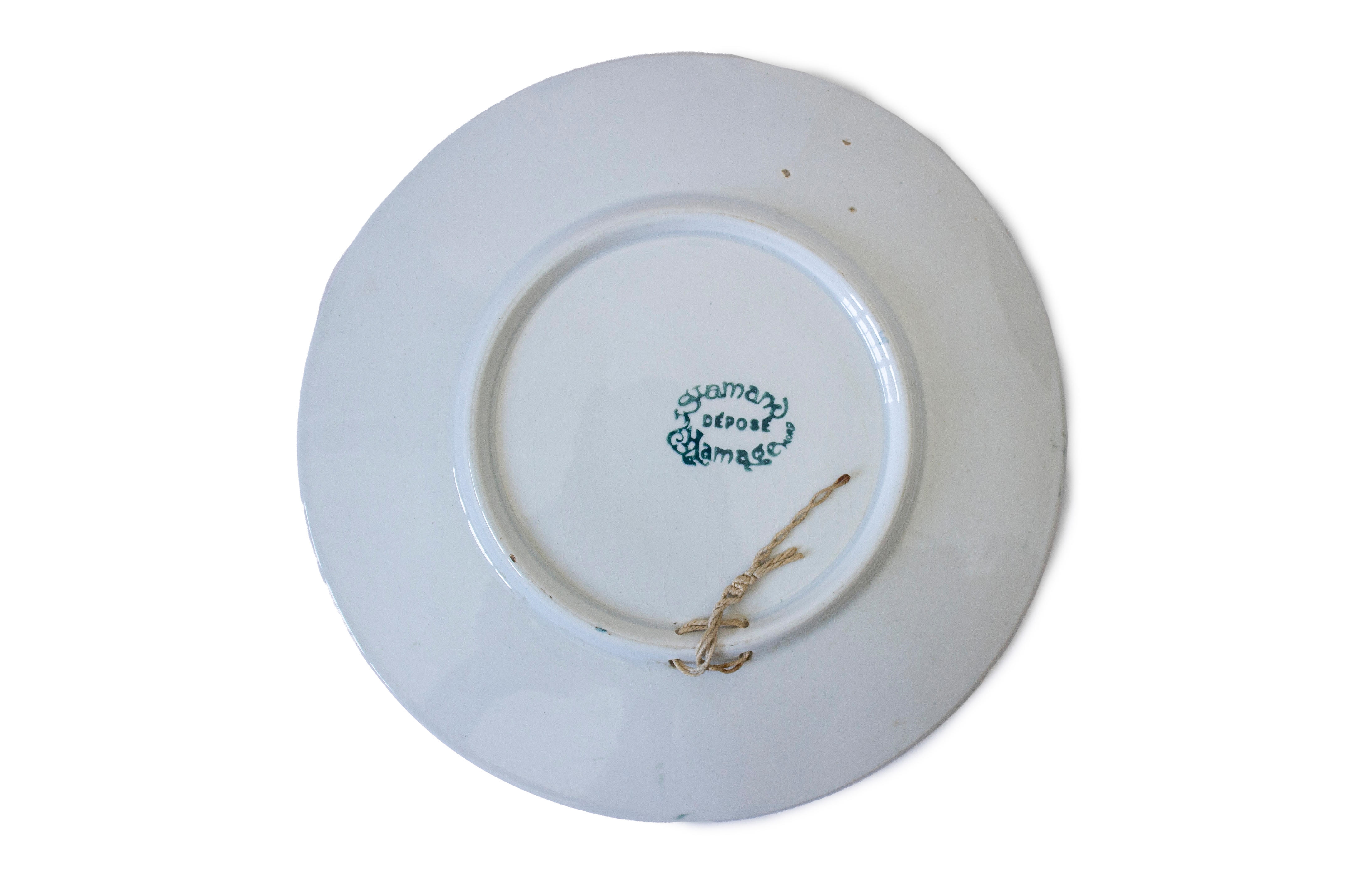 Artwork by Gamand Hamage Rouen, An early, satirical, aviation plate by Gamand Hamage Rouen, circa 1910, Made of hand painted