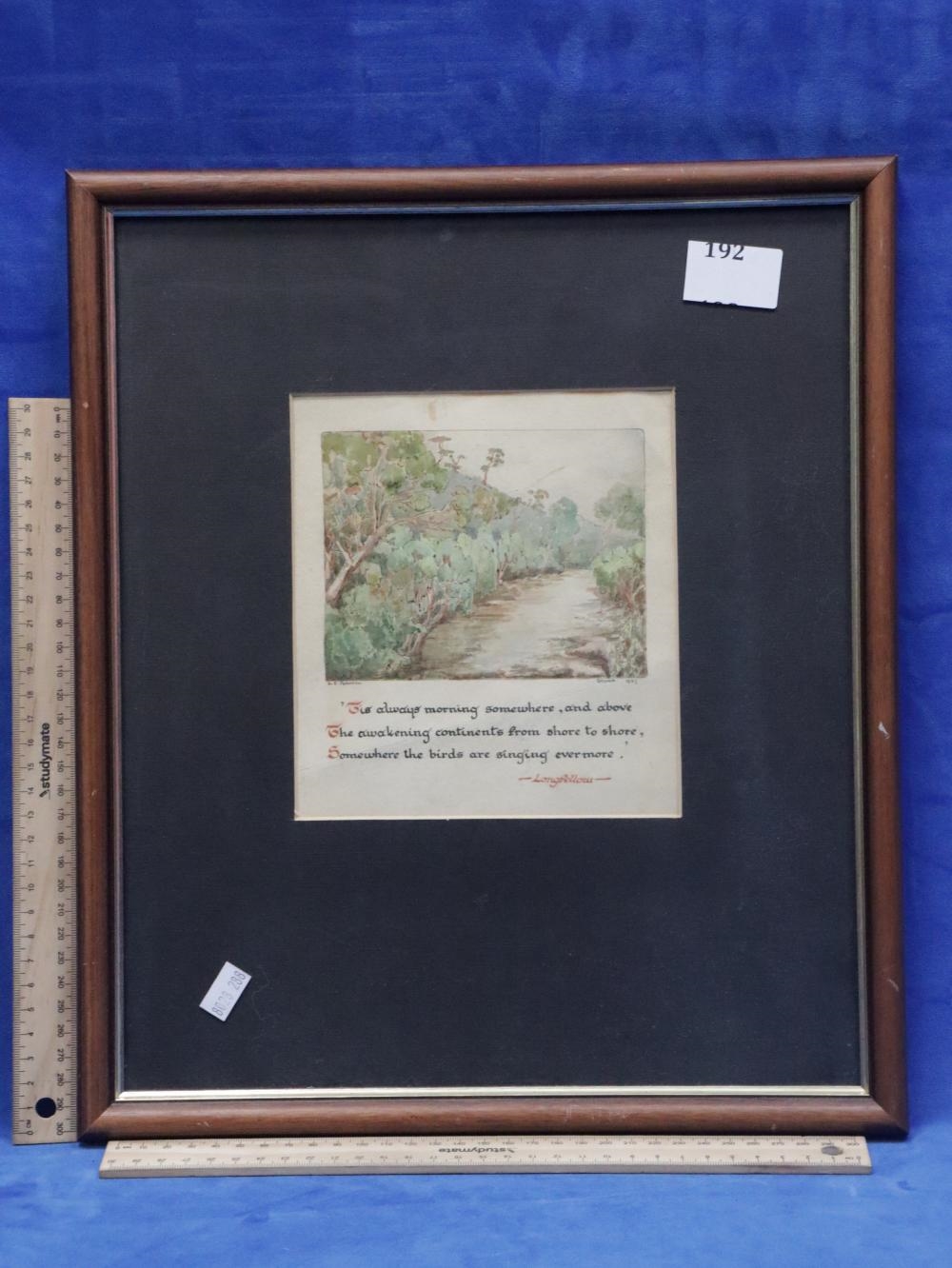 Artwork by Ella Lillian Pedersen, 1937 IPSWICH LONGFELLOW ILLUSTRATION, Made of Watercolour