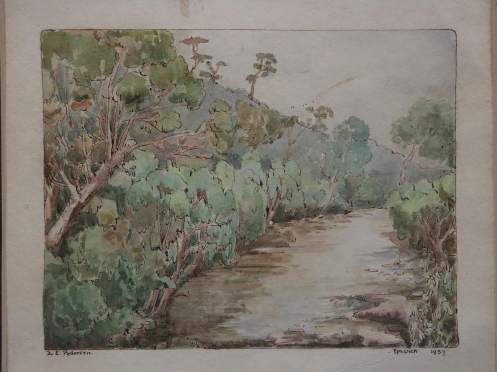 Artwork by Ella Lillian Pedersen, 1937 IPSWICH LONGFELLOW ILLUSTRATION, Made of Watercolour