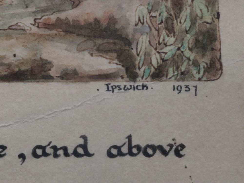 Artwork by Ella Lillian Pedersen, 1937 IPSWICH LONGFELLOW ILLUSTRATION, Made of Watercolour