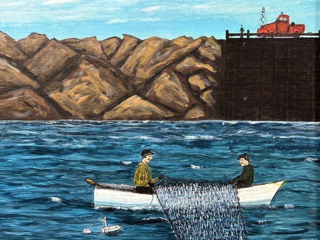 Artwork by Paul Mcfadden, HERRING FISHING SHEDIAC BAY, Made of Oil on board