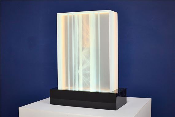 Inner Listenings' illuminated abstract sculpture by Jackie Greber, 1980s