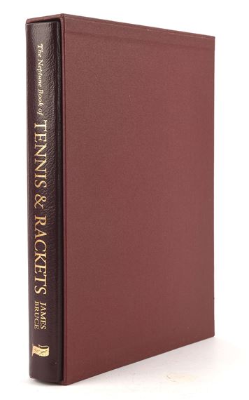 The Neptune book of Tennis and Rackets, James Bruce, 2015, Signed Limited edition number 22 of 100. With Slip case and With red Marbling endpapers - James Bruce