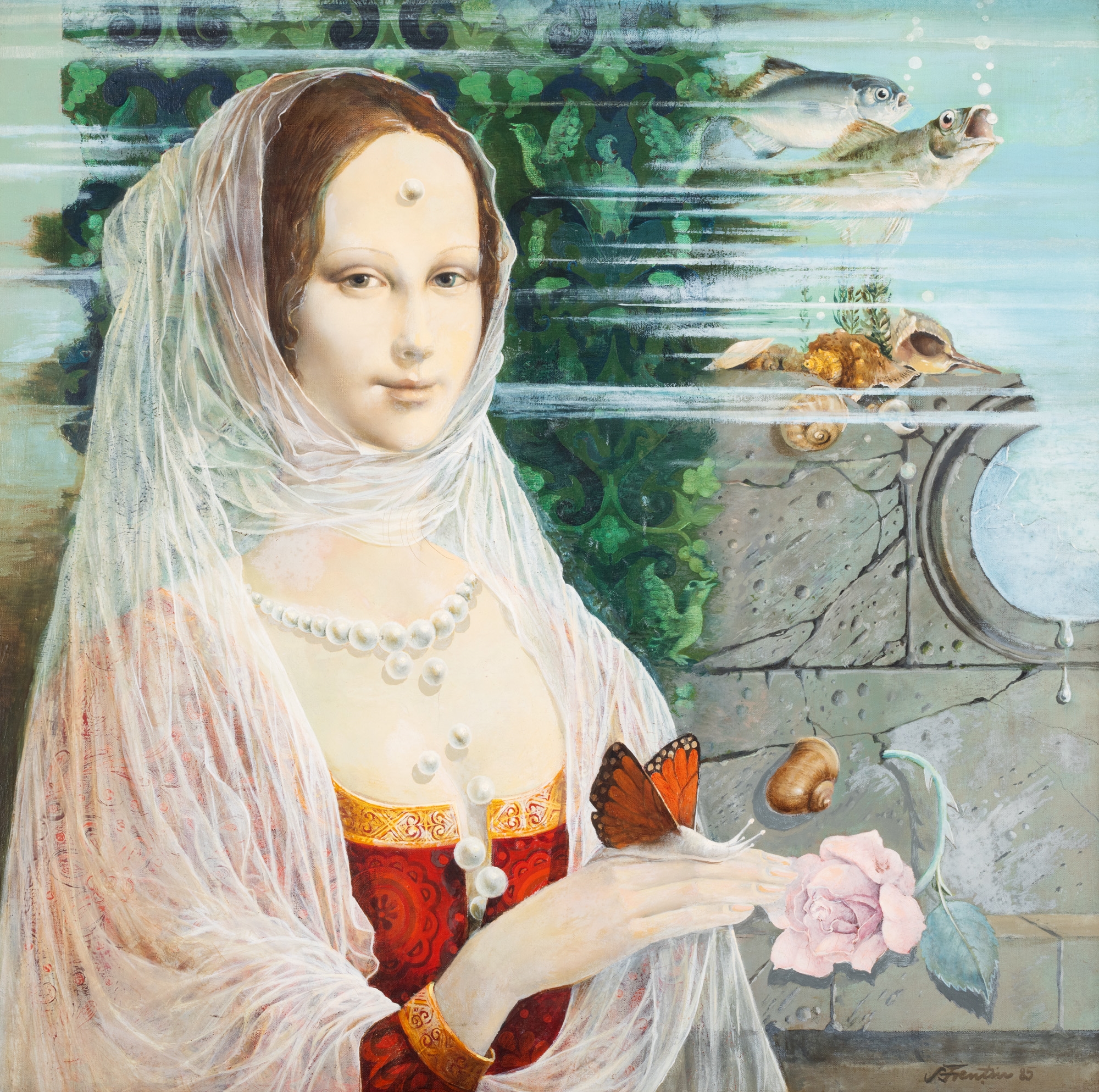 Artwork by Sever Frenţiu, Courtesan [1985, Made of oil on canvas