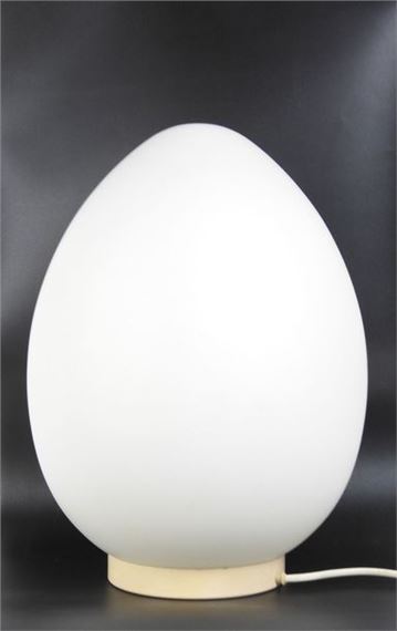 Egg lamp in opaline glass - Ben Swildens