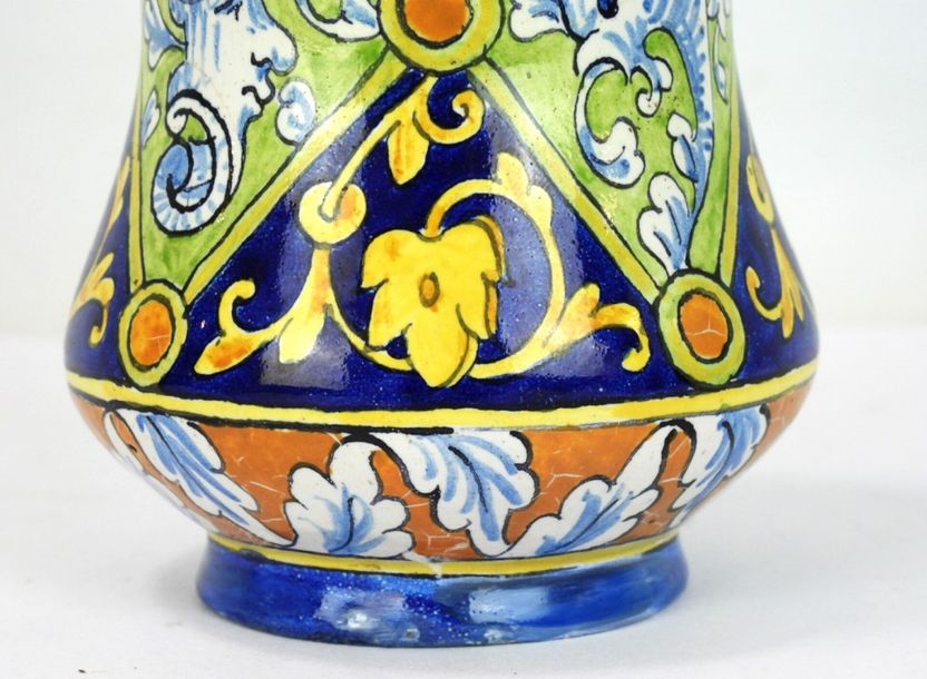 Artwork by Ulysse Besnard, Small polychrome earthenware albarello decorated with fantastical animals, Made of polychrome earthenware