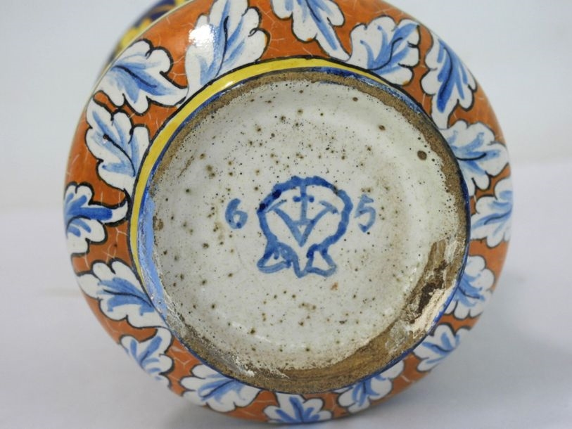 Artwork by Ulysse Besnard, Small polychrome earthenware albarello decorated with fantastical animals, Made of polychrome earthenware