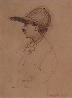 Profile portrait of a jockey - G. Sutherland