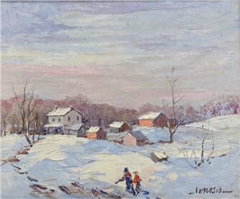 Louis W Bonsib 20x24 O/C &quot;Snow Walkers - Louis Bonsib
