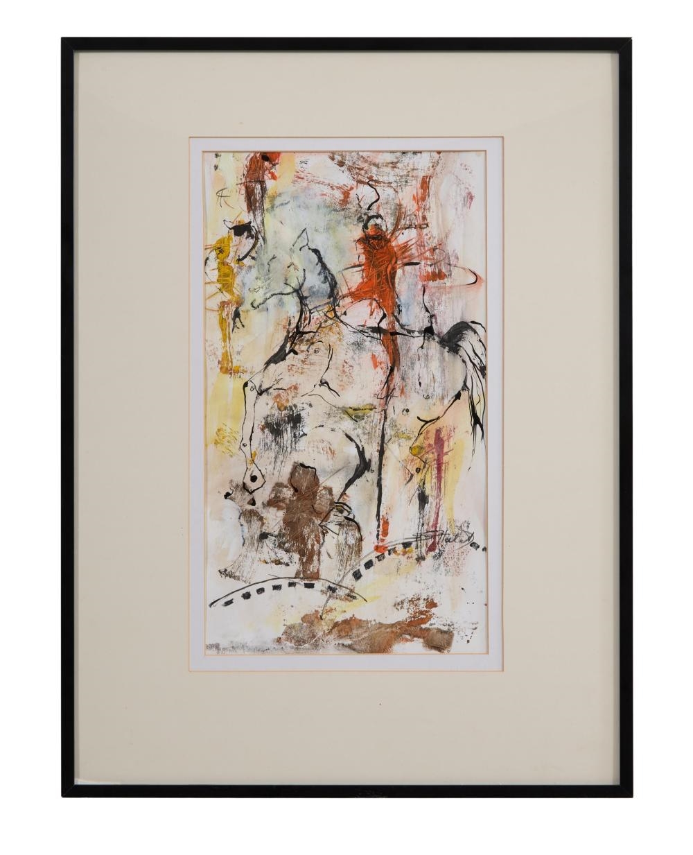 Artwork by Sandra Halat, Three Works on Paper, Made of mixed media drawing on paper, monoprint on paper