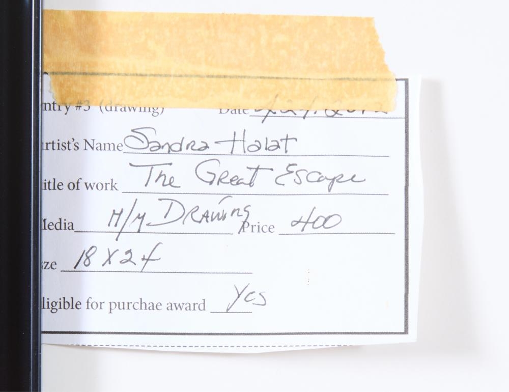 Artwork by Sandra Halat, Three Works on Paper, Made of mixed media drawing on paper, monoprint on paper