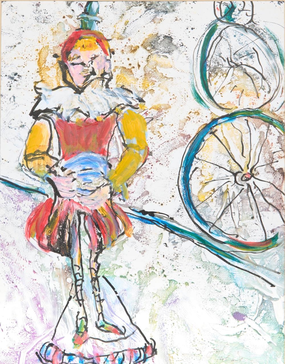 Artwork by Sandra Halat, Three Works on Paper, Made of mixed media drawing on paper, monoprint on paper