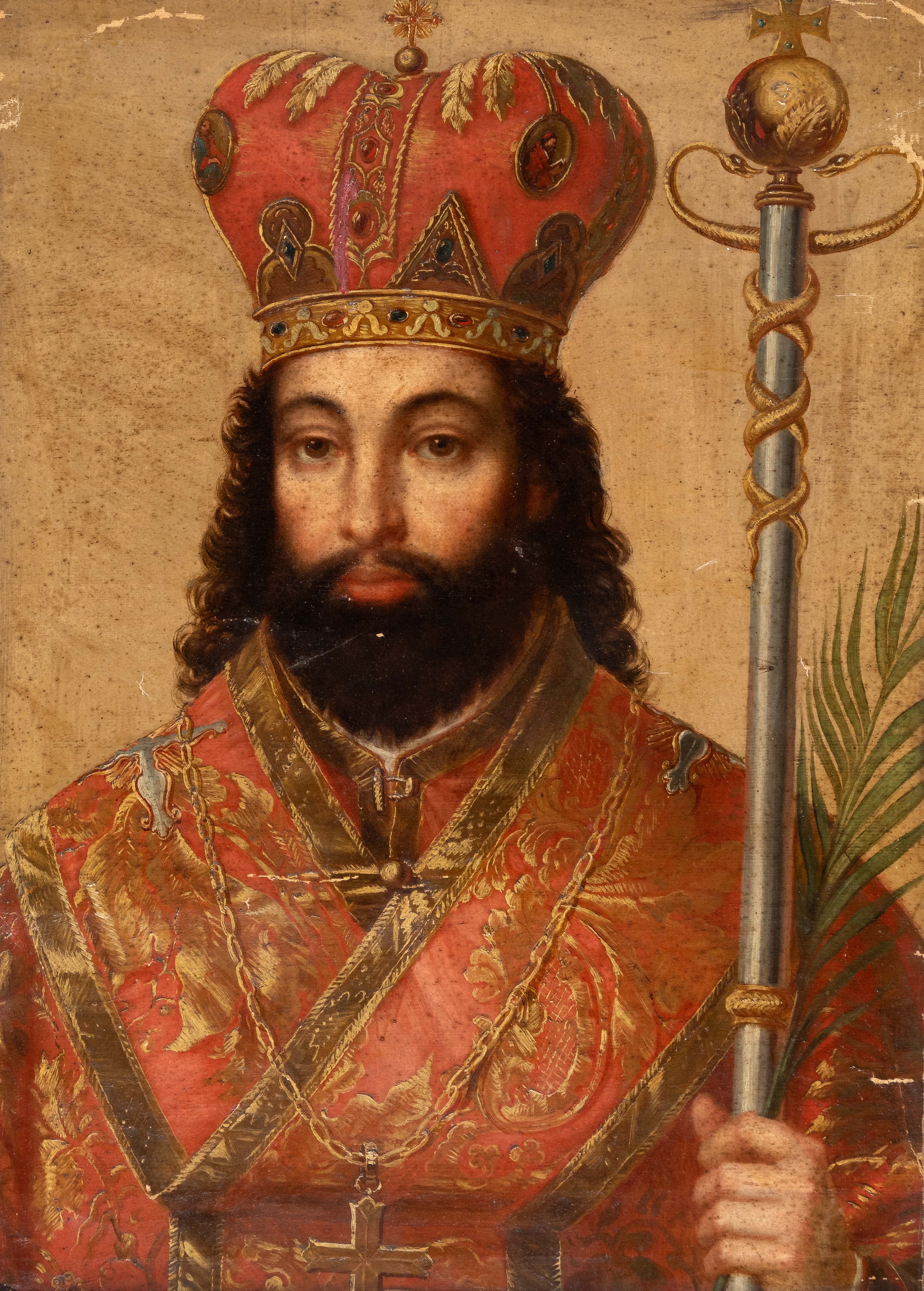 Artwork by Cesare Fracassini, Portrait of St. Josaphat Kunzewitsch (1580-1623), Greek Catholic Archbishop of Polotsk and Saint of the Roman Catholic Church, Made of Oil on canvas