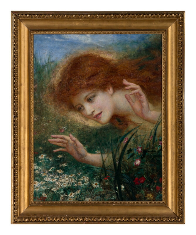 Artwork by Henry John Stock, 
Discovering Daisies, 1887-1896, Made of oil on canvas
